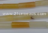 CTB321 15.5 inches 4*13mm tube yellow jade beads wholesale