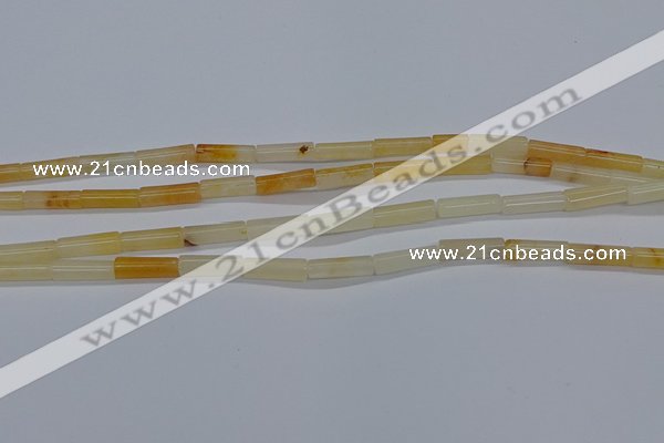 CTB321 15.5 inches 4*13mm tube yellow jade beads wholesale