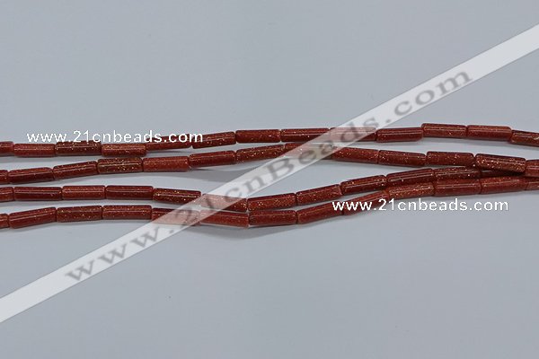 CTB328 15.5 inches 4*13mm tube goldstone beads wholesale