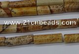 CTB332 15.5 inches 4*13mm tube picture jasper beads wholesale