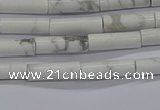 CTB340 15.5 inches 4*13mm tube white howlite beads wholesale