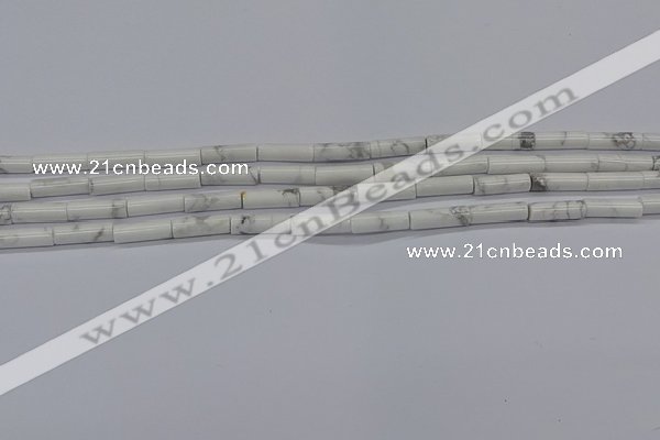 CTB340 15.5 inches 4*13mm tube white howlite beads wholesale