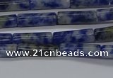 CTB355 15.5 inches 4*13mm tube blue spot stone beads wholesale