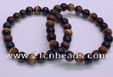 CTB36 7.5 inches 8mm round colorful tiger eye beaded bracelets