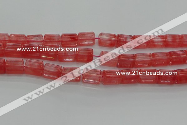 CTB508 15.5 inches 10*13mm triangle cherry quartz beads wholesale