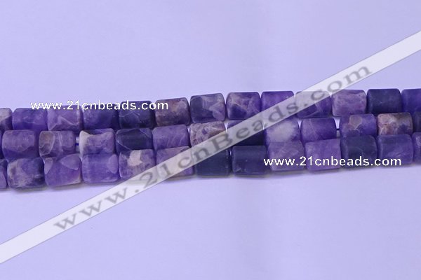 CTB563 15.5 inches 10*13mm triangle matte dogtooth amethyst beads