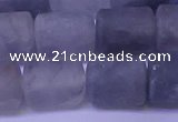 CTB565 15.5 inches 10*13mm triangle matte cloudy quartz beads