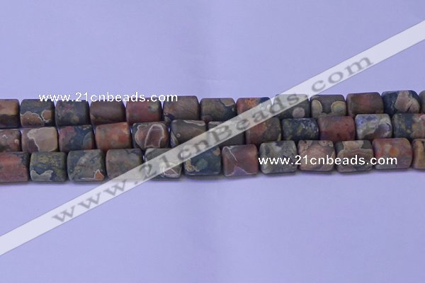 CTB568 15.5 inches 10*13mm triangle matte rhyolite beads