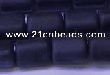 CTB577 15.5 inches 10*13mm triangle matte black agate beads