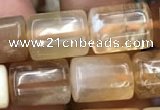 CTB606 15.5 inches 10*12mm - 10*13mm tube yellow opal gemstone beads