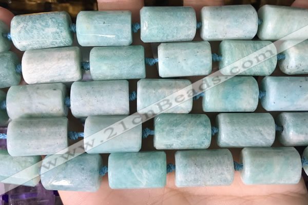 CTB655 15.5 inches 12*16mm faceted tube amazonite beads