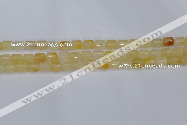 CTB701 15.5 inches 6*8mm tube yellow jade beads wholesale