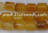 CTB702 15.5 inches 6*8mm tube yellow jade beads wholesale