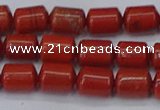 CTB709 15.5 inches 6*8mm tube red jasper beads wholesale