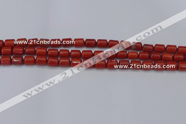 CTB709 15.5 inches 6*8mm tube red jasper beads wholesale