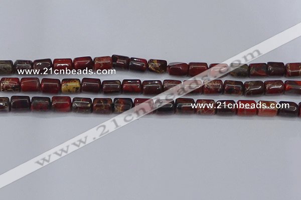 CTB710 15.5 inches 6*8mm tube poppy jasper beads wholesale