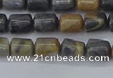 CTB712 15.5 inches 6*8mm tube black picasso jasper beads wholesale