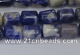 CTB715 15.5 inches 6*8mm tube white lace sodalite beads wholesale