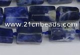 CTB735 15.5 inches 6*10mm - 8*12mm faceted tube sodalite beads