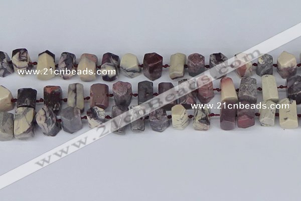 CTB760 6*10mm - 8*12mm faceted tube purple striped jasper beads