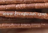 CTB821 15.5 inches 2*4mm tube goldstone beads wholesale