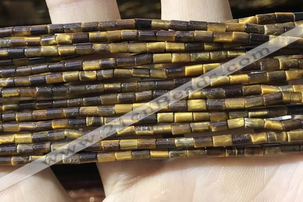 CTB823 15.5 inches 2*4mm tube yellow tiger eye beads wholesale