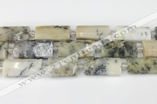 CTB850 13*25mm - 15*28mm faceted flat tube gemstone beads