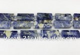 CTB853 13*25mm - 15*28mm faceted flat tube sodalite beads