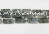 CTB857 13*25mm - 15*28mm faceted flat tube labradorite beads