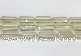 CTB858 13*25mm - 15*28mm faceted flat tube lemon quartz beads