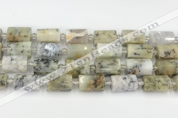 CTB870 13*25mm - 14*19mm faceted tube gemstone beads