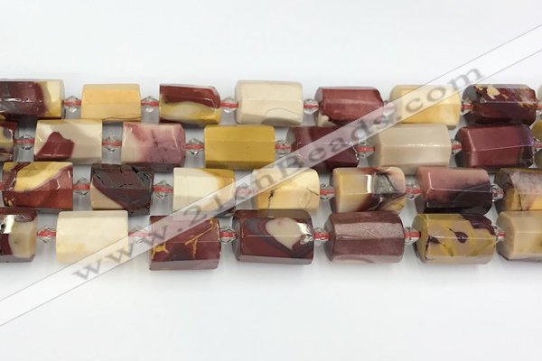 CTB873 13*25mm - 14*19mm faceted tube mookaite beads