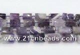 CTB877 13*25mm - 14*19mm faceted tube amethyst beads