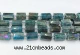 CTB888 15.5 inches 13*25mm - 14*19mm faceted tube apatite beads