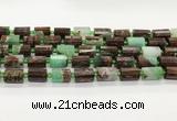 CTB896 15.5 inches 10*14mm faceted tube Australia chrysoprase beads