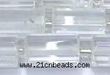 CTB900 15 inches 10*16mm faceted tube white crystal beads