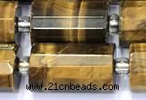 CTB912 15 inches 10*16mm faceted tube yellow tiger eye beads