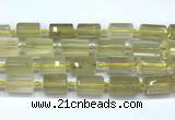 CTB945 15 inches 13*25mm - 14*19mm faceted tube lemon quartz beads