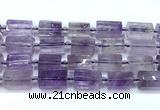 CTB946 15 inches 13*25mm - 14*19mm faceted tube amethyst beads