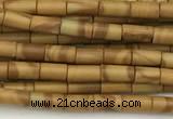 CTB976 15 inches 2*4mm tube wooden jasper beads