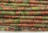 CTB984 15 inches 2*4mm tube unakite beads