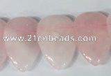 CTD01 Top drilled 22*30mm flat teardrop rose quartz beads