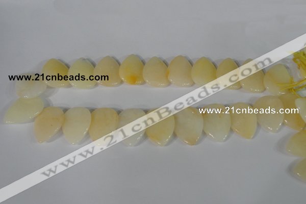 CTD03 Top drilled 22*30mm flat teardrop yellow aventurine beads