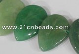 CTD04 Top drilled 22*30mm flat teardrop green aventurine beads