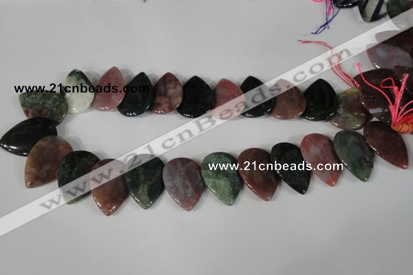 CTD07 Top drilled 22*30mm flat teardrop Indian agate beads