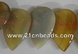 CTD08 Top drilled 22*30mm flat teardrop agate gemstone beads