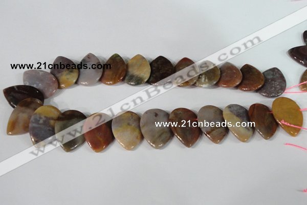 CTD10 Top drilled 22*30mm flat teardrop jasper gemstone beads