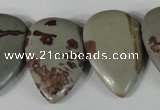 CTD11 Top drilled 22*30mm flat teardrop red artistic jasper beads