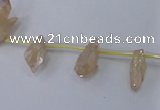 CTD1100 Top drilled 4*12mm - 5*18mm nuggets plated quartz beads