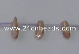 CTD1101 Top drilled 4*12mm - 5*18mm nuggets plated quartz beads